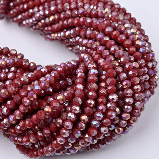 Cristalli Rondella Bordeaux AB 4mm - 10 Fili