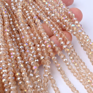 Cristalli Rondella Beige Trasparente AB 4mm