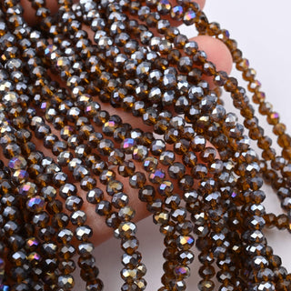 Cristalli Rondella Marrone Trasparente AB 4mm
