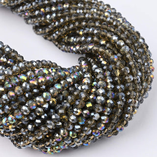 Cristalli Rondella Fumé Trasparente AB 4mm - 10 Fili