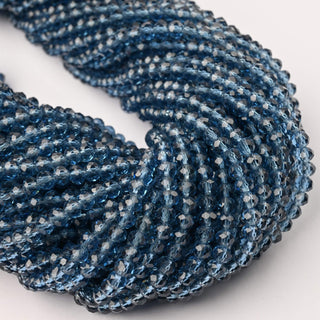 Cristalli Rondella Blu Notte Trasparente 4mm - 10 Fili