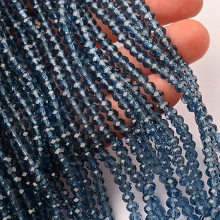 Cristalli Rondella Blu Notte Trasparente 4mm