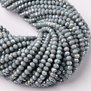 Cristalli Rondella Grigio Scuro AB 4mm - 10 Fili