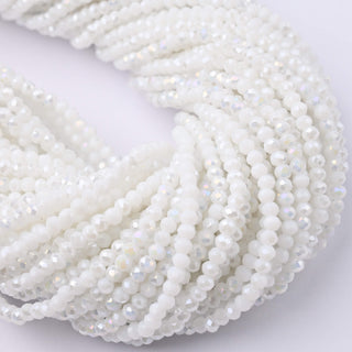 Cristalli Rondella Bianco AB 3mm - 10 Fili