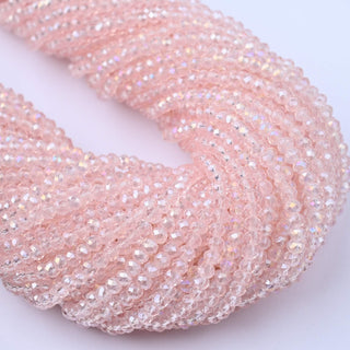 Cristalli Rondella Rosa Trasparente AB 3mm - 10 Fili
