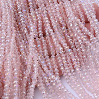 Cristalli Rondella Rosa Trasparente AB 3mm - 10 Fili
