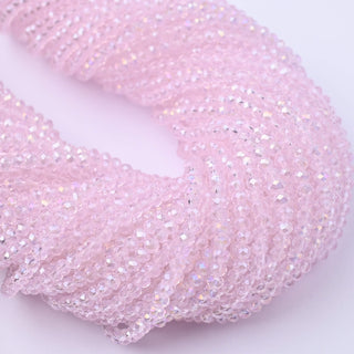 Cristalli Rondella Rosa Baby Trasparente AB 3mm - 10 Fili