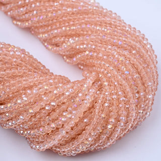 Cristalli Rondella Rosa Antico Trasparente AB 3mm - 10 Fili