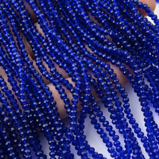 Cristalli Rondella Blu Elettrico Trasparente 3mm - 10 Fili