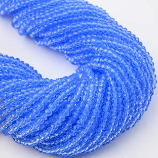 Cristalli Rondella Blu Trasparente 3mm - 10 Fili