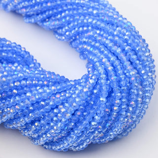 Cristalli Rondella Blu Trasparente AB 3mm - 10 Fili