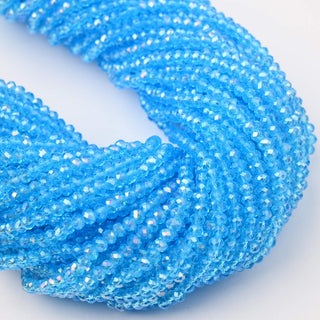 Cristalli Rondella Azzurro Trasparente AB 3mm - 10 Fili