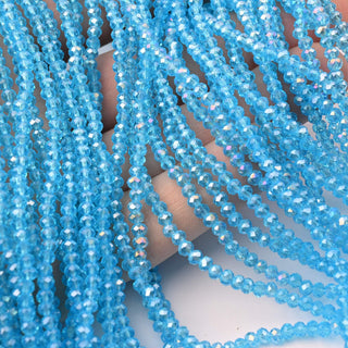 Cristalli Rondella Azzurro Trasparente AB 3mm