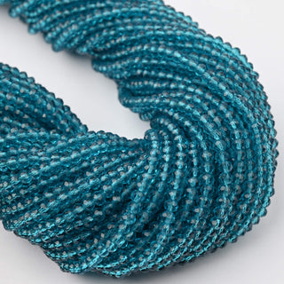 Cristalli Rondella Blu Petrolio Trasparente 3mm - 10 Fili