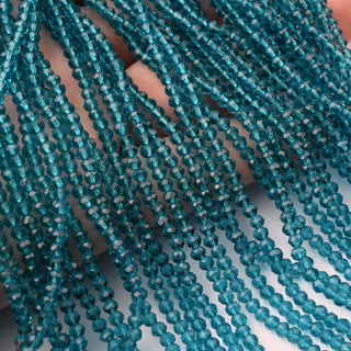 Cristalli Rondella Blu Petrolio Trasparente 3mm