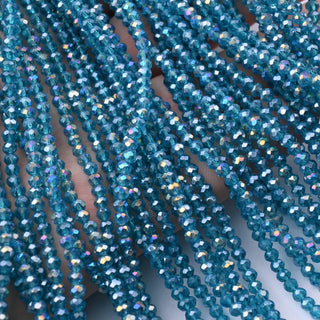 Cristalli Rondella Blu Petrolio Trasparente AB 3mm