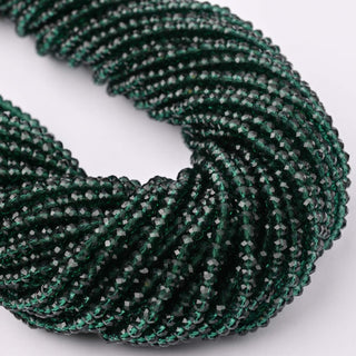 Cristalli Rondella Verde Scuro Trasparente 3mm - 10 Fili