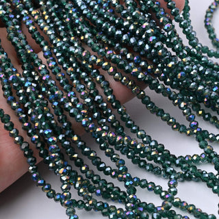 Cristalli Rondella Verde Scuro Trasparente AB 3mm