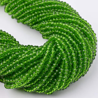 Cristalli Rondella Verde Erba Trasparente 3mm - 10 Fili