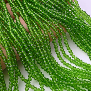 Cristalli Rondella Verde Erba Trasparente 3mm
