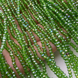 Cristalli Rondella Verde Erba Trasparente AB 3mm