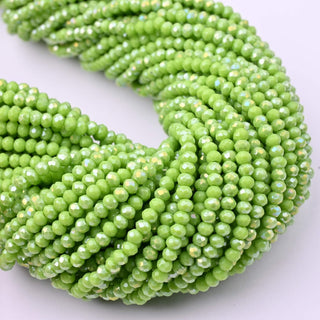 Cristalli Rondella Verde Lime AB 3mm - 10 Fili