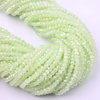 Cristalli Rondella Verde Menta Opal AB 3mm - 10 Fili
