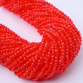 Cristalli Rondella Rosso Trasparente 3mm - 10 Fili