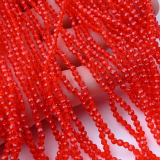 Cristalli Rondella Rosso Trasparente 3mm