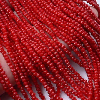 Cristalli Rondella Rosso Scuro 3mm