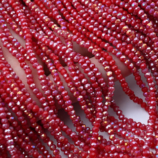 Cristalli Rondella Rosso Scuro AB 3mm