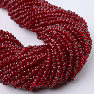 Cristalli Rondella Rosso Rubino 3mm - 10 Fili