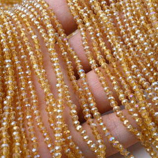 Cristalli Rondella Miele Trasparente AB 3mm