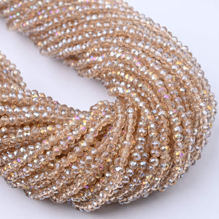 Cristalli Rondella Beige Trasparente AB 3mm - 10 Fili