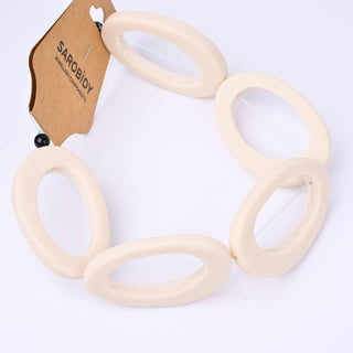 Perle in Resina Artigianali Ovale Bianco 50x33mm