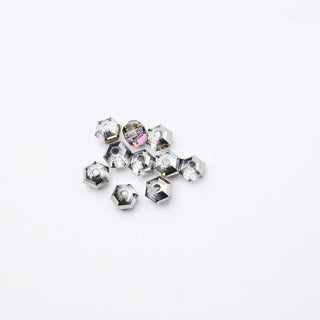 Cristalli Esagonale Fumè e Argento 6mm - 10 pz | Sarobidy