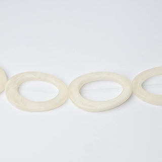 Perle in Resina Artigianali Ovale Bianco Opal Marmorizzato 50x33mm