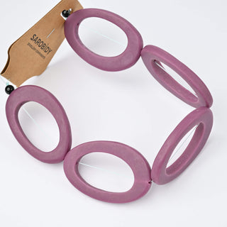 Perle in Resina Artigianali Ovale Viola 50x33mm