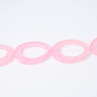 Perle in Resina Artigianali Ovale Rosa Opal Marmorizzato 50x33mm