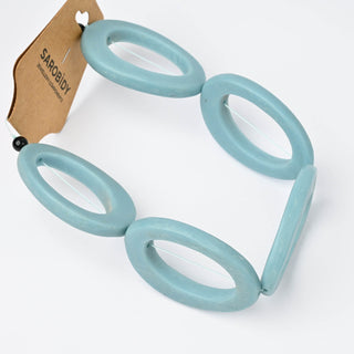 Perle in Resina Artigianali Ovale Blu Avio 50x33mm