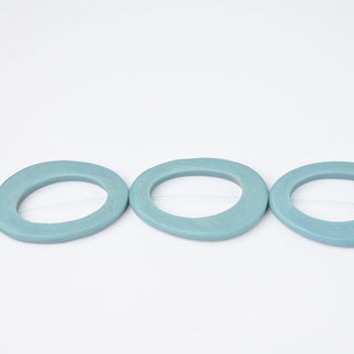 Perle in Resina Artigianali Ovale Blu Avio 50x33mm