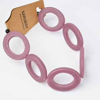 Perle in Resina Artigianali Ovale Lilla 40x30mm
