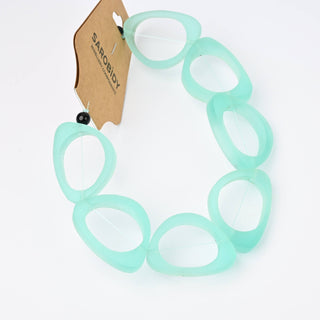 Perle in Resina Artigianali Irregolare Verde Acqua 35x25mm