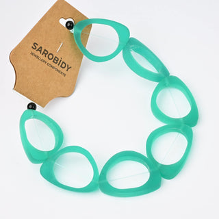 Perle in Resina Artigianali Irregolare Verde Smeraldo 35x25mm