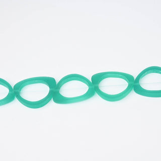 Perle in Resina Artigianali Irregolare Verde Smeraldo 35x25mm