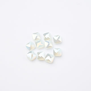 Cristalli Quadrato Bianco Opal Aurora Boreale 6x6mm - 10 pz | Sarobidy