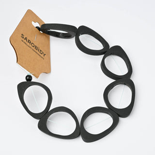 Perle in Resina Artigianali Irregolare Nero 35x25mm