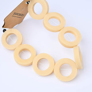 Perle in Resina Artigianali Anelli Avorio Ø 32mm