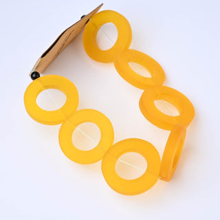 Perle in Resina Artigianali Anelli Giallo Senape Ø 32mm