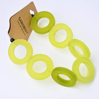Perle in Resina Artigianali Anelli Verde Lime Ø 32mm
